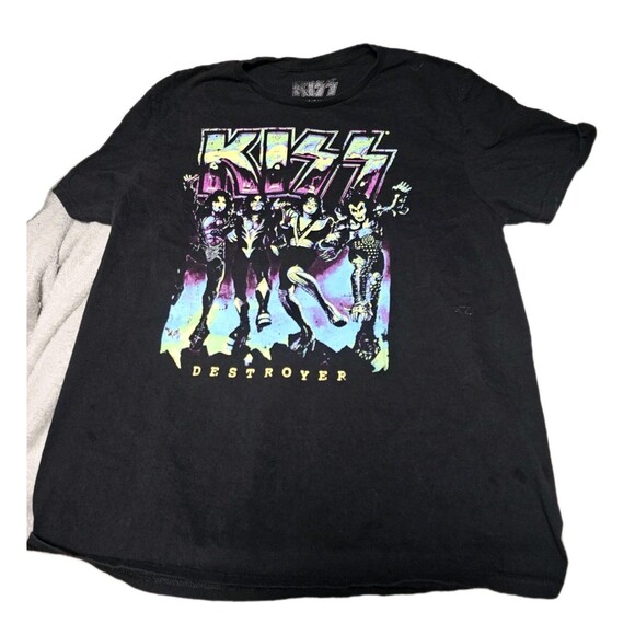Kiss Other - KISS Destroyer T Shirt Men’s Large Black Graphic Band Tee Short Sleeve Stretch